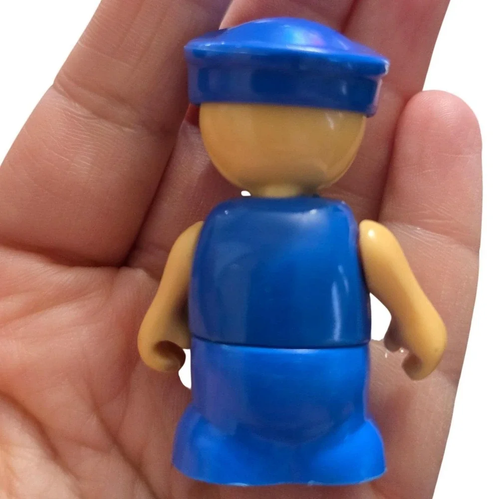 Vintage Playskool Li'l‎ Playmates Blue Conductor Figure Toy Blue 1980's  80's